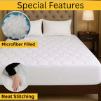 CL Quilted Mattress Protector Sheet | 200 GSM Triple Fill | 40cm Deep Skirt | Microfiber Soft &amp; Breathable - 4A's Global