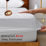 HH 30cm Deep Waterproof Mattress Protector | Quilted, Breathable &amp; Noise-Free | White | UK Sizes (Copy) (Copy)