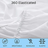 30cm Deep Waterproof Mattress Protector | Quilted, Breathable &amp; Noise-Free | White | UK Sizes