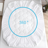 Mattress Protector 30cm Flat Fitted Sheet 360 Cover , Elastic Fitting Light Weight Deep Skirt Double Bed  Noiseless Breathable