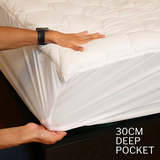 Hexagonal Shape Mattress Protector – Elasticated Fitted Sheet Cover | 30cm Deep Skirt (12 Inch) | Double Bed Size