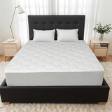 Mattress Protector 30cm Flat Fitted Sheet 360 Cover , Elastic Fitting Light Weight Deep Skirt Double Bed  Noiseless Breathable