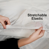 Mattress Protector 30cm Flat Fitted Sheet 360 Cover , Elastic Fitting Light Weight Deep Skirt Double Bed  Noiseless Breathable