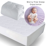 Mattress Protector 30cm Flat Fitted Sheet 360 Cover , Elastic Fitting Light Weight Deep Skirt Double Bed  Noiseless Breathable