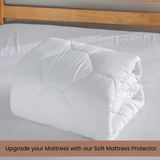 Waterproof Mattress Protector 30cm Elasticized Skirt Light Weight  Soft Luxury Cotton Sheets Fitted Cover -  Hexagonal Design