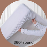 Waterproof Mattress Protector 30cm Elasticized Skirt Light Weight  Soft Luxury Cotton Sheets Fitted Cover -  Hexagonal Design
