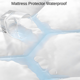 Waterproof Mattress Protector 30cm Elasticized Skirt Light Weight  Soft Luxury Cotton Sheets Fitted Cover -  Hexagonal Design