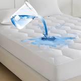 Waterproof Mattress Protector 30cm Elasticized Skirt Light Weight  Soft Luxury Cotton Sheets Fitted Cover -  Hexagonal Design