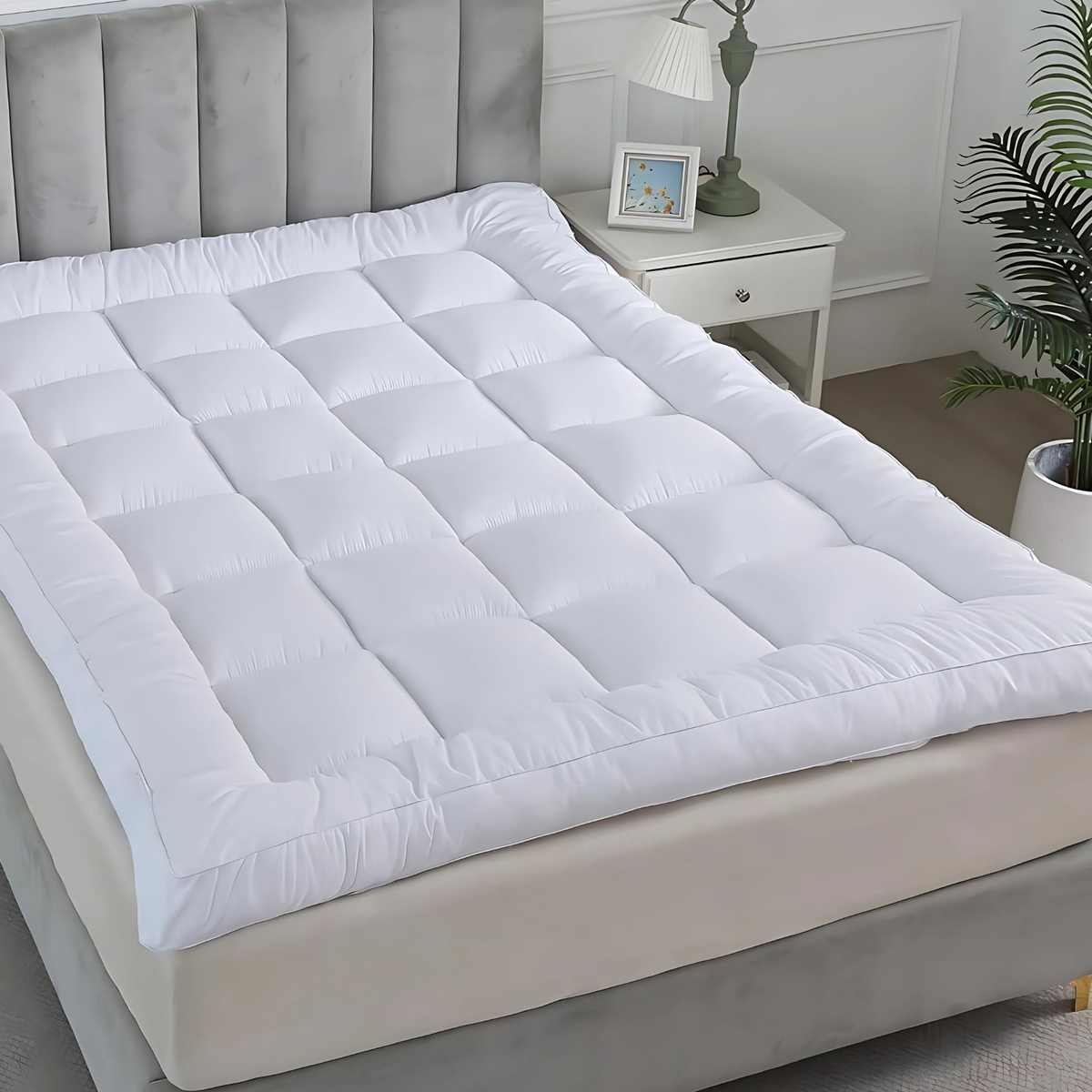 Luxury Mattress Topper – 10cm Extra Deep Fluffy Bed Enhancer | Microfiber Filled | 1100 GSM Comfort Upgrade