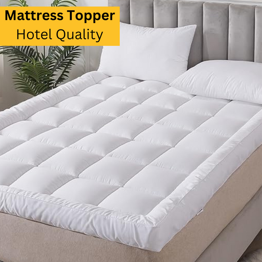 Luxury Mattress Topper – 10cm Extra Deep Fluffy Bed Enhancer | Microfiber Filled | 1100 GSM Comfort Upgrade