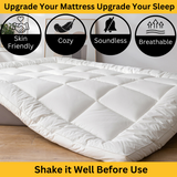 Luxury Mattress Topper – 10cm Extra Deep Fluffy Bed Enhancer | Microfiber Filled | 1100 GSM Comfort Upgrade