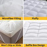 Luxury Mattress Topper – 10cm Extra Deep Fluffy Bed Enhancer | Microfiber Filled | 1100 GSM Comfort Upgrade - 4A's Global