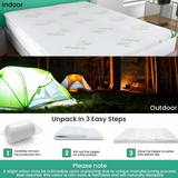 CL Bamboo Mattress Topper Memory Foam  – 2.5cm Cooling Comfort Layer | Breathable, Lightweight &amp; Eco-Friendly Sleep Upgrade | UK Sizes (Copy)