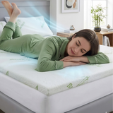 Bamboo Gel Memory Foam Mattress Topper | Cooling 2.5cm Breathable Orthopedic Topper | Back Pain Relief & Hypoallergenic Bed Topper (UK Sizes)