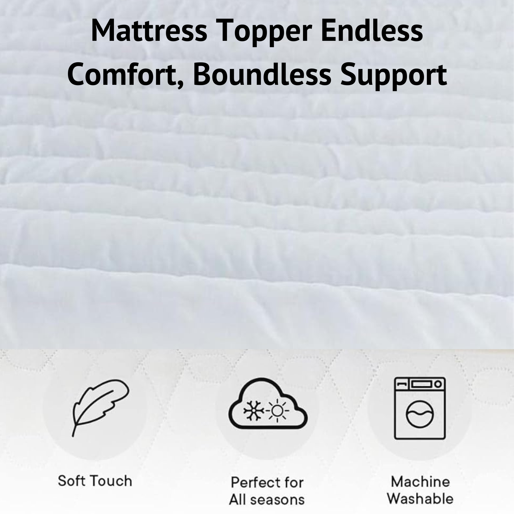 Hypoallergenic Microfiber Mattress Topper – 4cm / 1.57inch&nbsp;Deep | Luxury Comfort &amp; Support | Breathable &amp; Allergy-Safe - 4A's Global