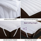 Luxury 4cm Deep Microfibre Mattress Topper | Soft & Breathable Bed Upgrade (UK Sizes) - 4A's Global
