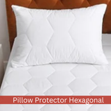 Mattress Protector Sheet | Lightweight, Breathable &amp; Noise-Free | Deep Fit 30cm Skirt | Hexagonal Style