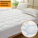 30cm Deep Waterproof Mattress Protector | Quilted, Breathable &amp; Noise-Free | White | UK Sizes