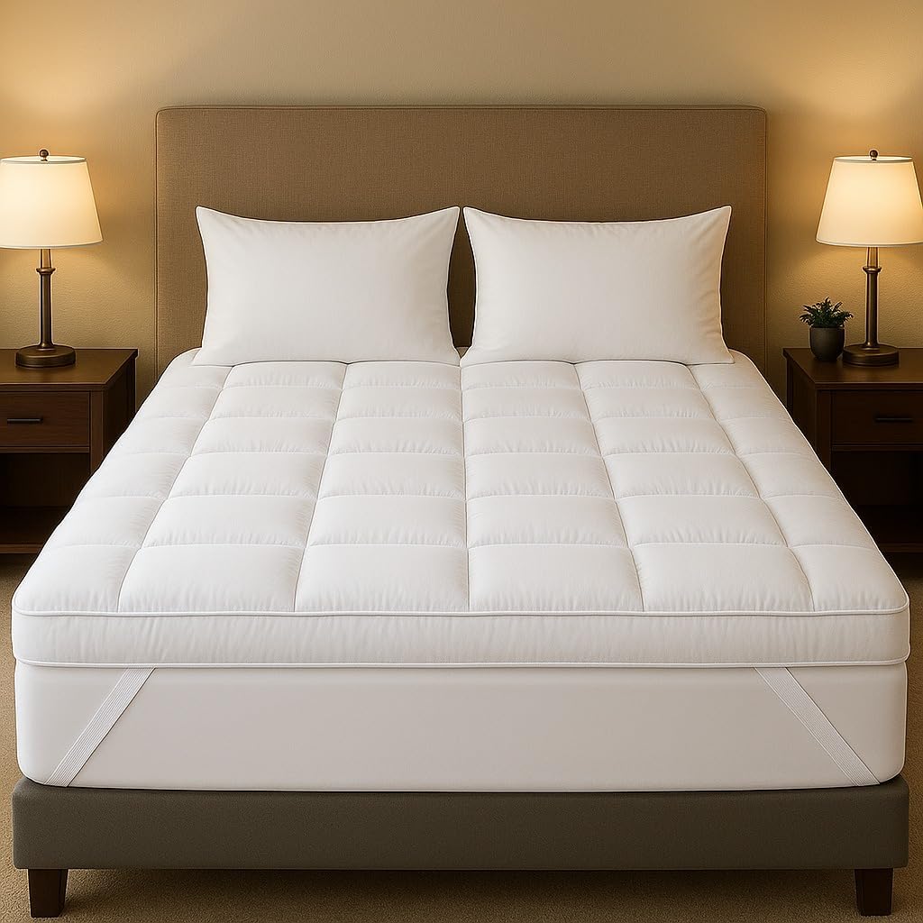 Microfiber Mattress Topper 10cm Luxury Hotel Quality Full Size Bed Soft  Firm Pad, Box Stitched Elasticated Corner Straps