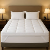 Microfiber Mattress Topper 10cm Luxury Hotel Quality Full Size Bed Soft  Firm Pad, Box Stitched Elasticated Corner Straps