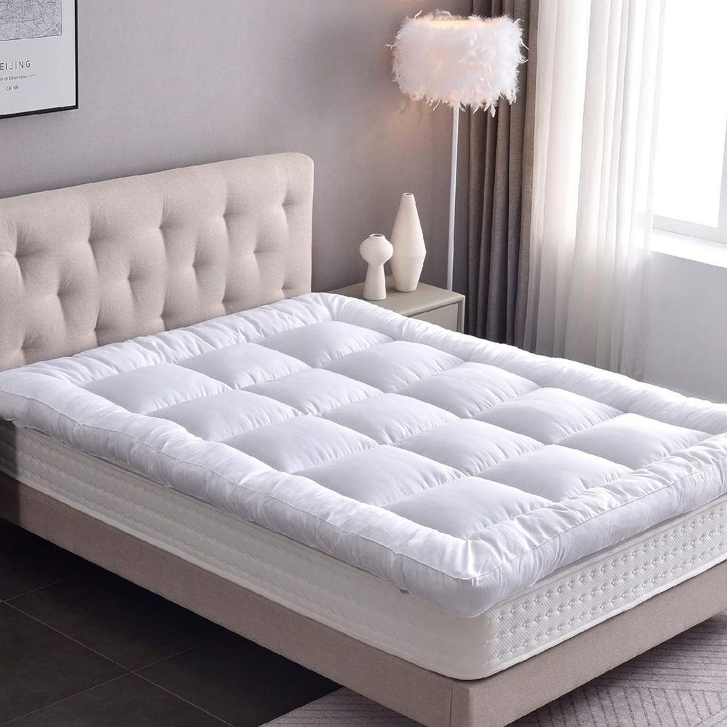 Mattress Topper 10cm Extra Thick 1100GSM Cloud Soft Breathable Hypoallergenic - Cozy Living