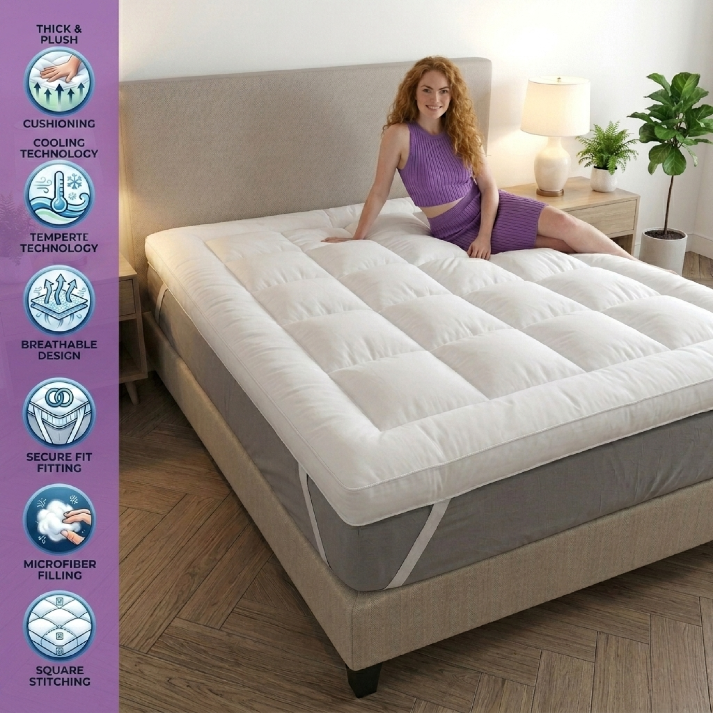 10cm Extra Thick Mattress Topper | 1100GSM Deep-Fill Luxury | All UK Sizes | 4AS