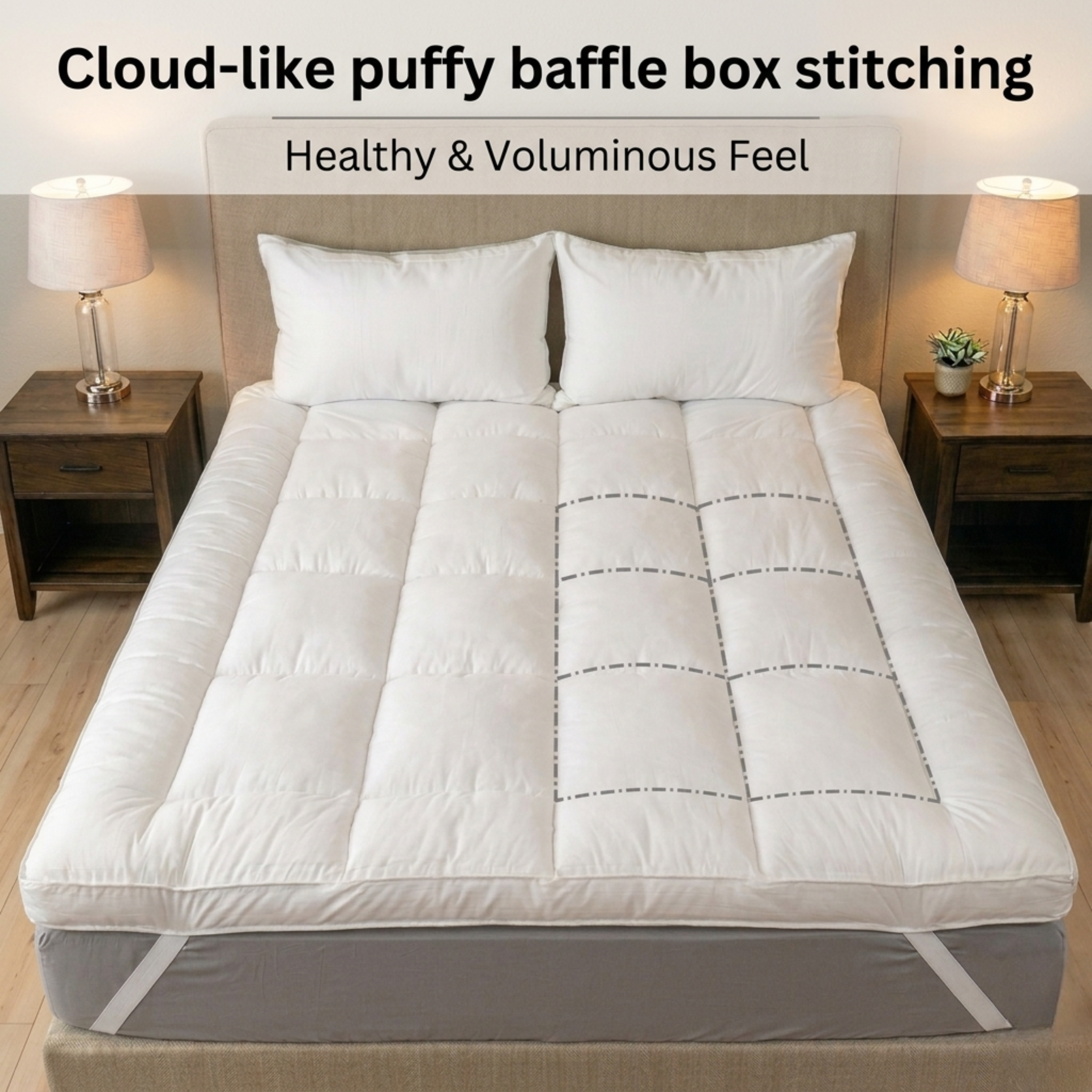 10cm Extra Thick Mattress Topper | 1100GSM Deep-Fill Luxury | All UK Sizes | 4AS