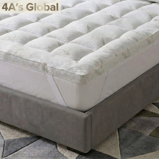 10cm Bamboo Cloud Mattress Topper | Extra Thick 4-Inch Luxury Loft | Breathable, Cooling & Hypoallergenic | Hotel Quality Bed Topper (UK Standard)