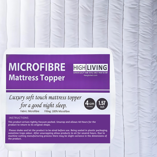 Mattress Topper Stripe Design Hypoallergenic Microfiber 4cm