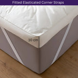 Luxury Extra-Thick Mattress Topper – Deep-Filled Microfibre Comfort Layer Quilted, Luxury Hotel Mattress Pads Box Stitched Elasticated Corner Straps