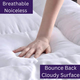 Luxury Extra-Thick Mattress Topper – Deep-Filled Microfibre Comfort Layer Quilted, Luxury Hotel Mattress Pads Box Stitched Elasticated Corner Straps