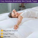 Luxury Extra-Thick Mattress Topper – Deep-Filled Microfibre Comfort Layer Quilted, Luxury Hotel Mattress Pads Box Stitched Elasticated Corner Straps