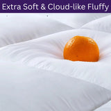 Luxury Extra-Thick Mattress Topper – Deep-Filled Microfibre Comfort Layer Quilted, Luxury Hotel Mattress Pads Box Stitched Elasticated Corner Straps