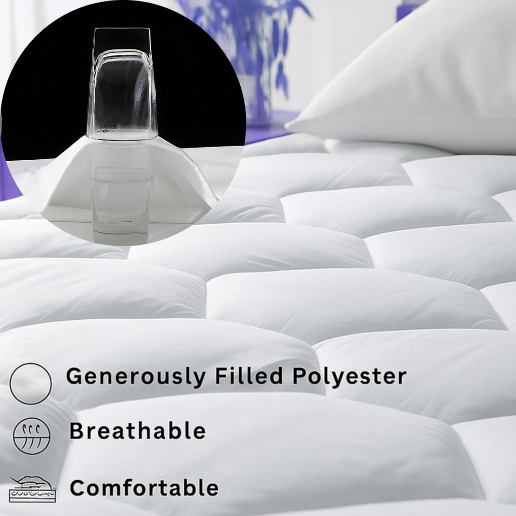 Quilted Mattress Protector 200GSM Triple Fill 40cm Deep Skirt, All UK Sizes - 4AS - 4A's Global