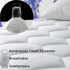 Quilted Mattress Protector 200GSM Triple Fill 40cm Deep Skirt, All UK Sizes - 4AS - 4A's Global
