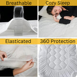 CL Mattress Protector Sheet | Lightweight, Breathable &amp; Noise-Free | Deep Fit 30cm Skirt | Hexagonal Style (Copy) - 4A's Global