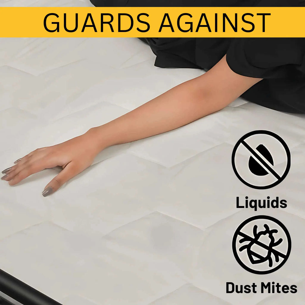 CL Mattress Protector Sheet | Lightweight, Breathable &amp; Noise-Free | Deep Fit 30cm Skirt | Hexagonal Style (Copy) - 4A's Global