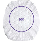 CL Mattress Protector Sheet | Lightweight, Breathable &amp; Noise-Free | Deep Fit 30cm Skirt | Hexagonal Style (Copy) - 4A's Global