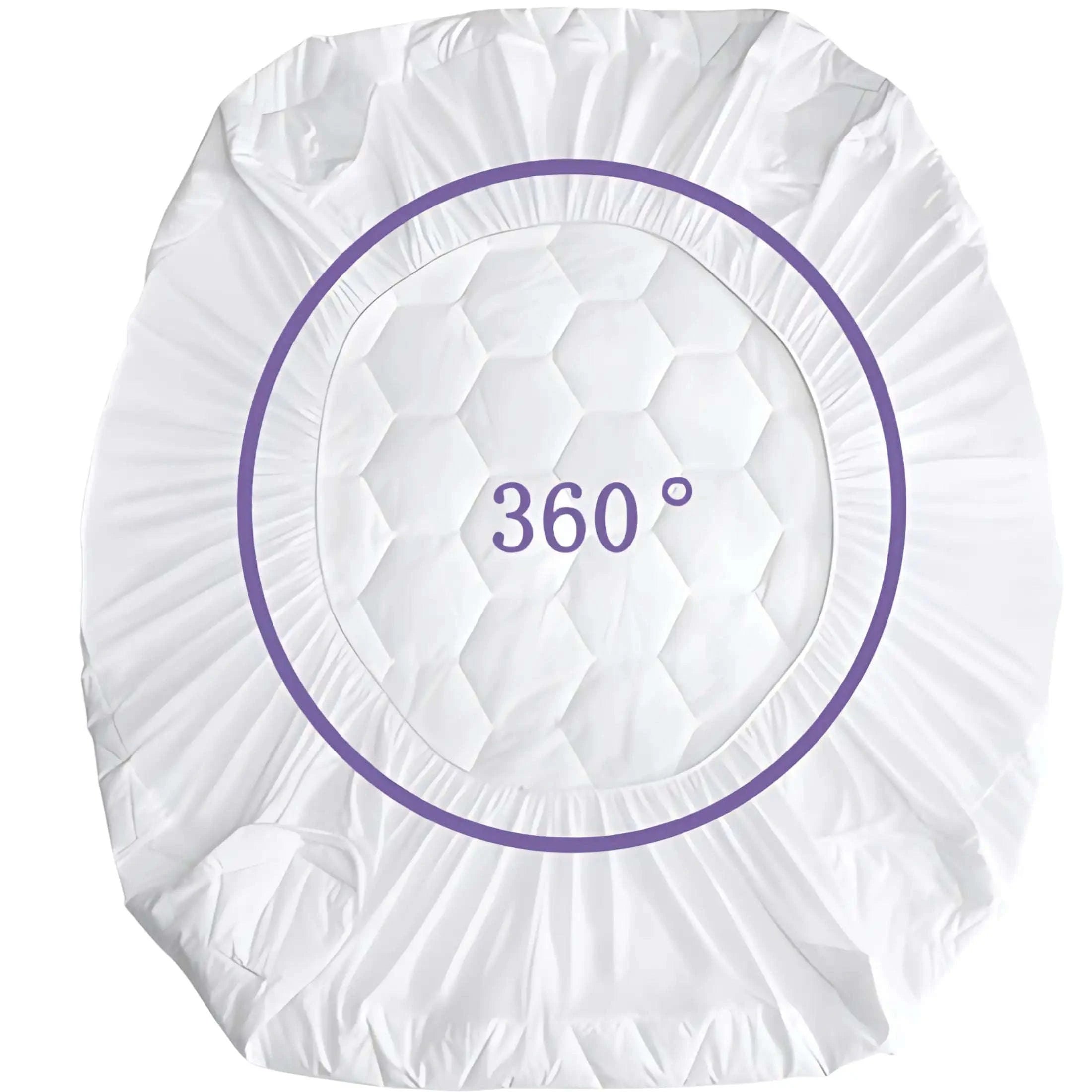 CL Mattress Protector Sheet | Lightweight, Breathable &amp; Noise-Free | Deep Fit 30cm Skirt | Hexagonal Style (Copy) - 4A's Global