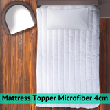 Hypoallergenic Microfiber Mattress Topper – 4cm / 1.57inch&nbsp;Deep | Luxury Comfort &amp; Support | Breathable &amp; Allergy-Safe - 4A's Global