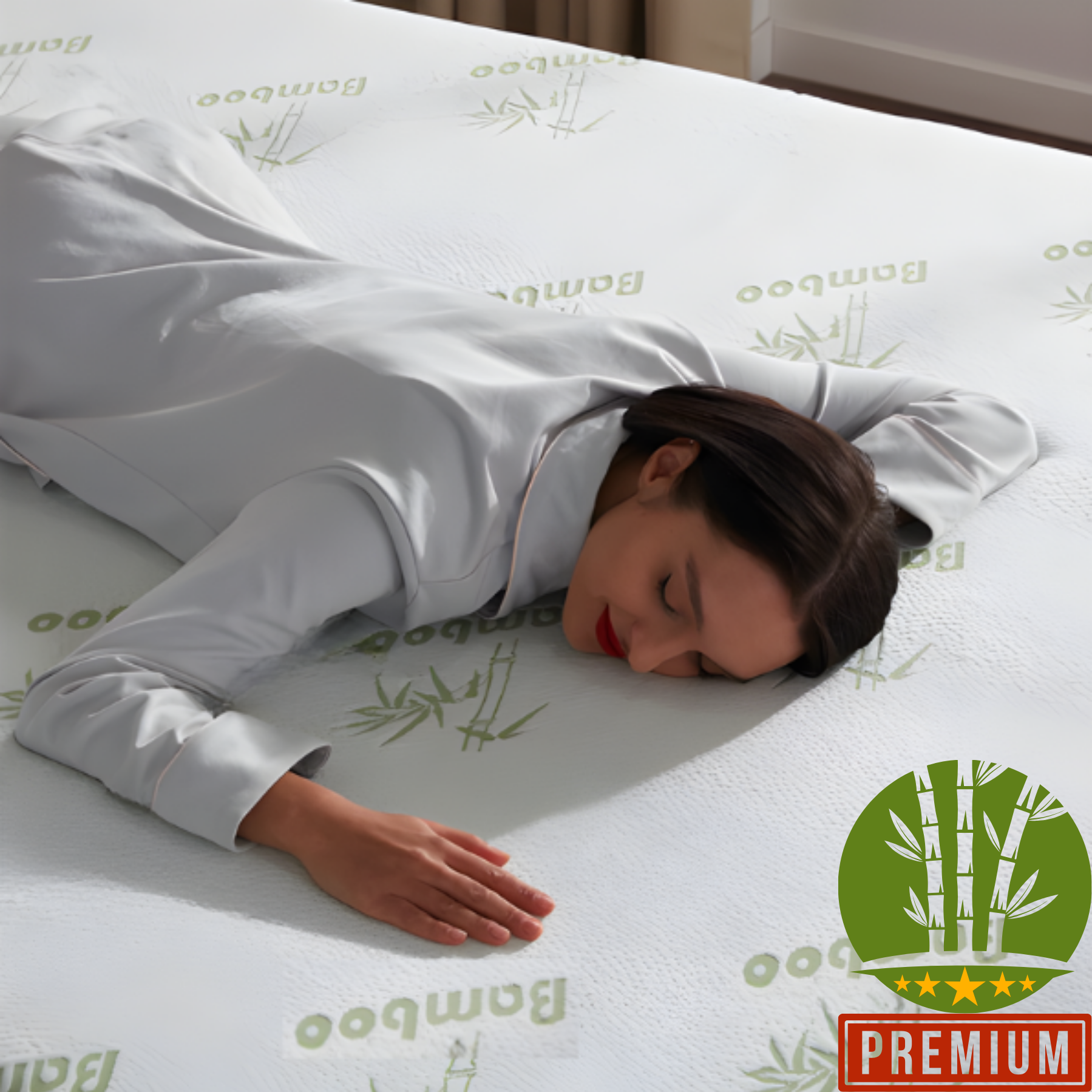 Bamboo Memory Foam Mattress Topper – 2.5cm Cooling Comfort Layer | Breathable, Lightweight &amp; Eco-Friendly Sleep Upgrade | UK Sizes - 4A's Global