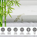 Bamboo Memory Foam Mattress Topper – 2.5cm Cooling Comfort Layer | Breathable, Lightweight &amp; Eco-Friendly Sleep Upgrade | UK Sizes - 4A's Global