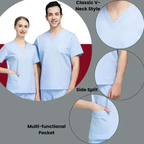 2Pcs Medical Scrub Suit – Men & Women Hospital Workwear - 4A's Global