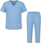 Medical Scrub Suit 2 Piece Unisex Hospital Workwear 3 Colours 6 Sizes - High Living - 4A's Global