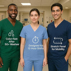 Medical Scrub Suit 2 Piece Unisex Hospital Workwear 3 Colours 6 Sizes - High Living - 4A's Global