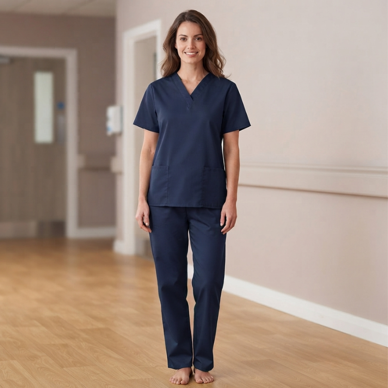 Medical Scrub Suit 2 Piece Unisex Hospital Workwear 3 Colours 6 Sizes - High Living - 4A's Global