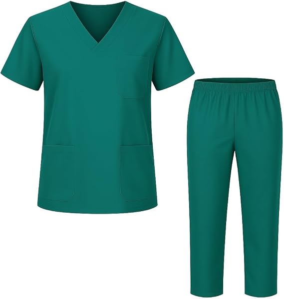 Medical Scrub Suit 2 Piece Unisex Hospital Workwear 3 Colours 6 Sizes - High Living - 4A's Global