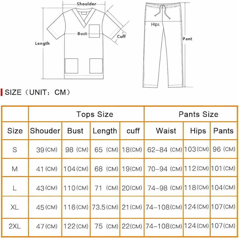Medical Scrub Suit 2 Piece Unisex Hospital Workwear 3 Colours 6 Sizes - High Living - 4A's Global