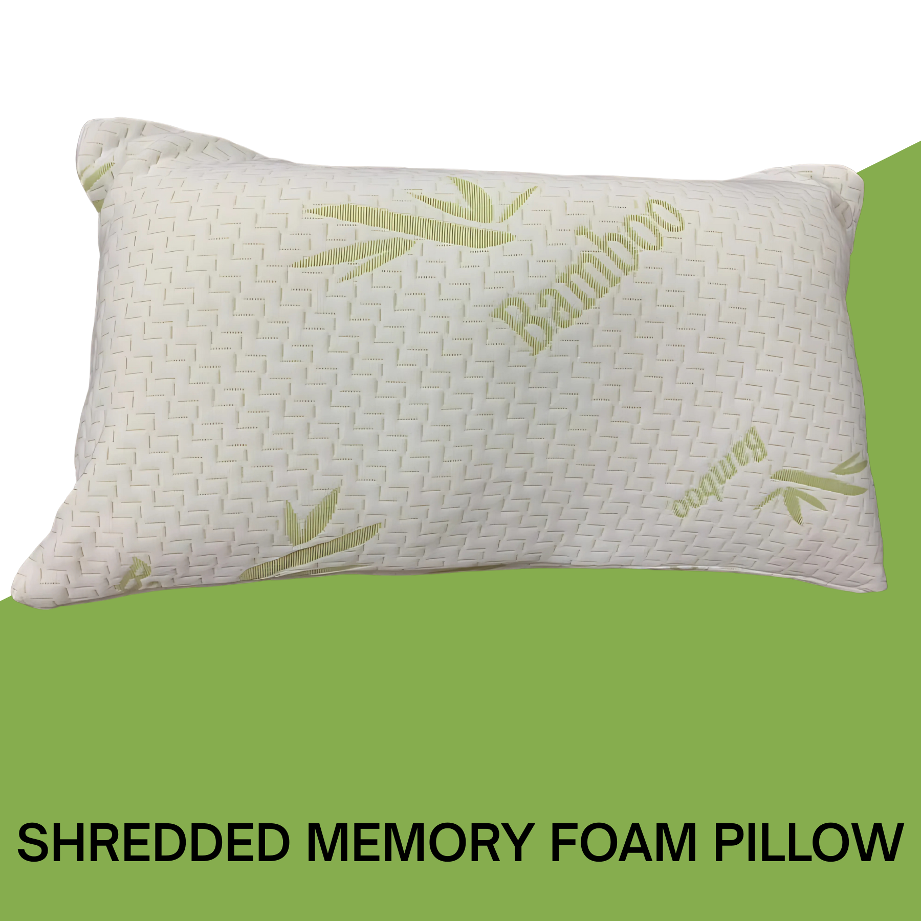Crushed Memory Foam Bamboo Pillow – Cooling, Adjustable &amp; Hypoallergenic | 39 x 64 x 16 cm / 15.3 x 25.2 x 6.3 in - 4A's Global