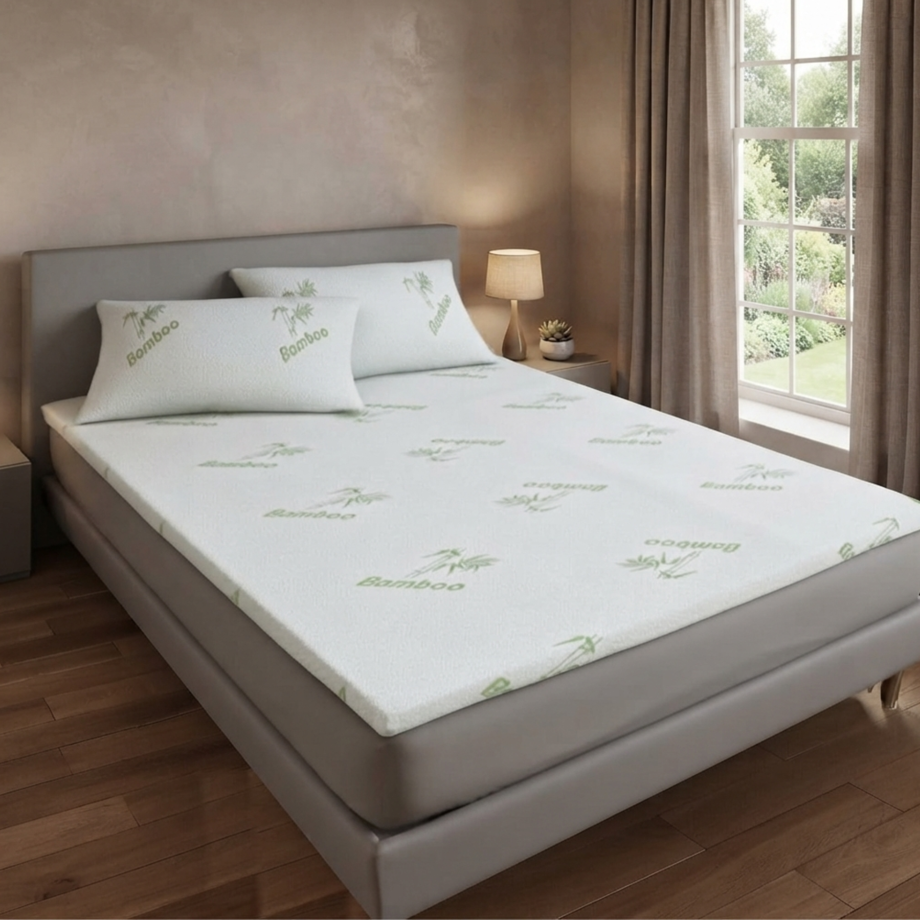Gel Memory Foam Mattress Topper 2.5cm Bamboo Cooling Breathable - Cozy Living